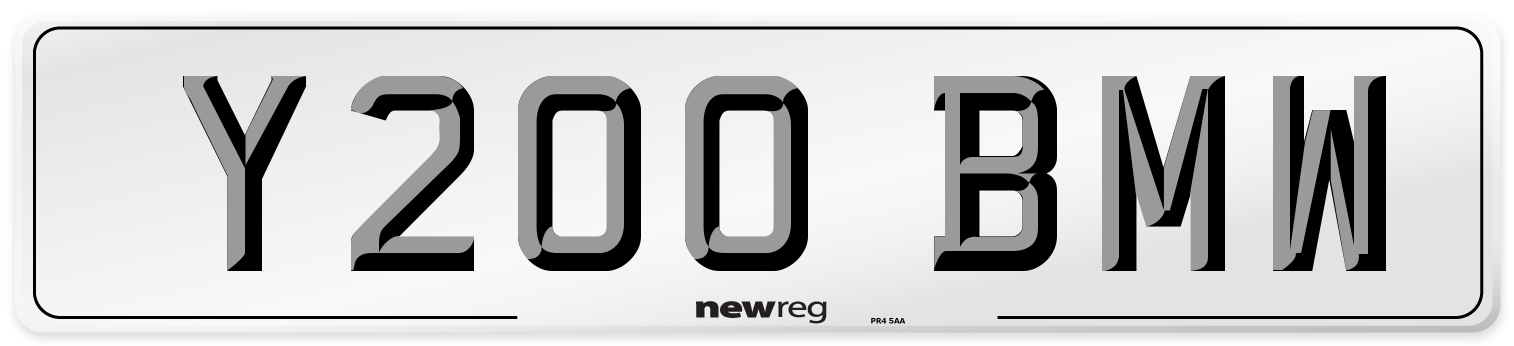 Y200 BMW Number Plate from New Reg